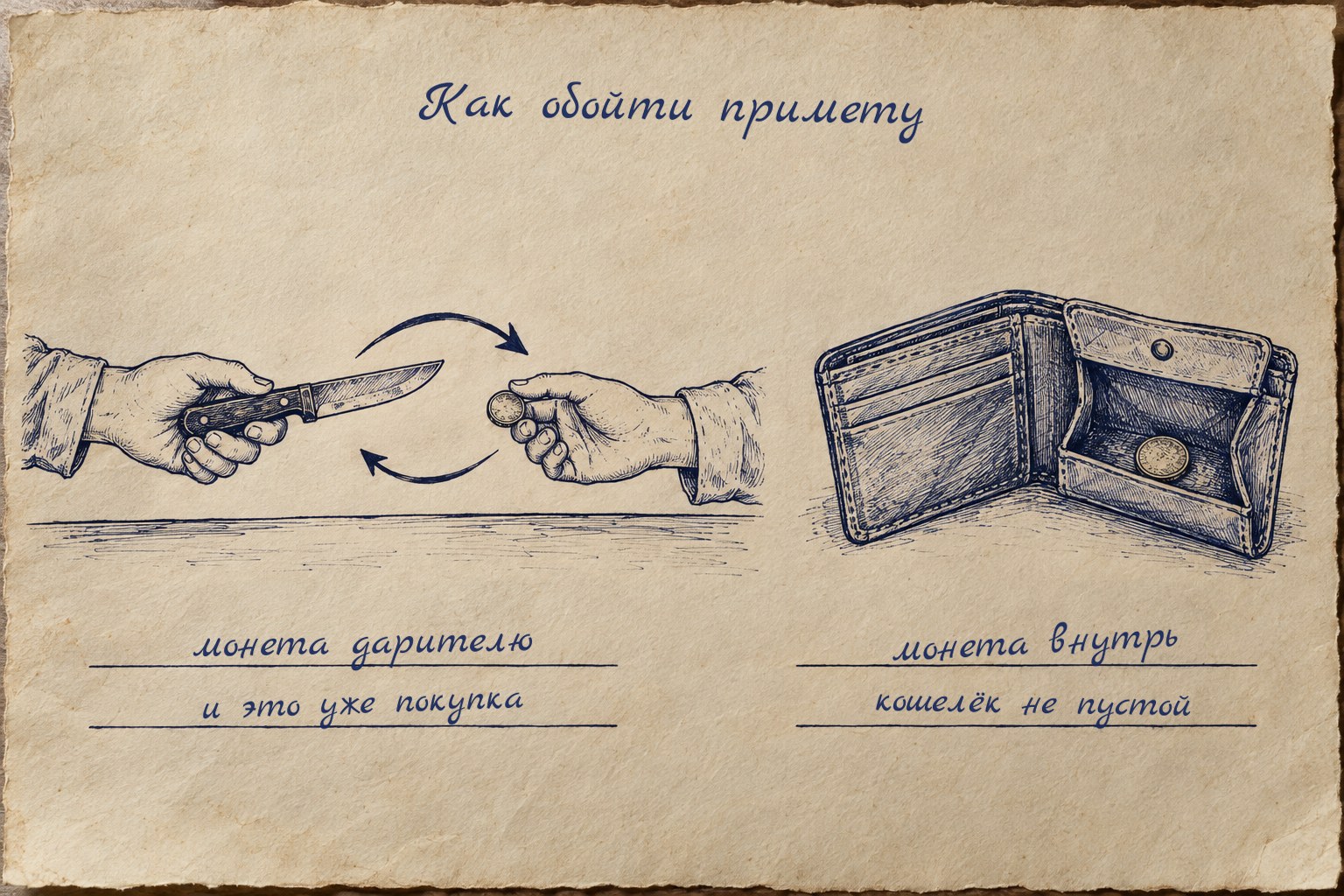 Монета за подарок превращает его в покупку, а в кошелёк монету кладут сразу