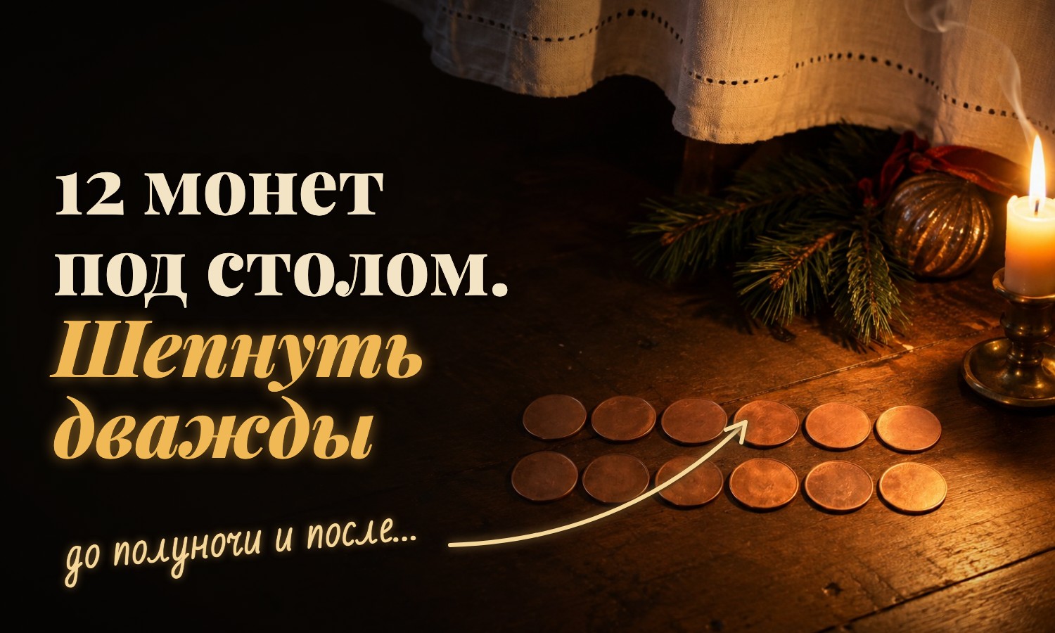 Двенадцать монет под столом в новогоднюю ночь - один из самых известных денежных заговоров