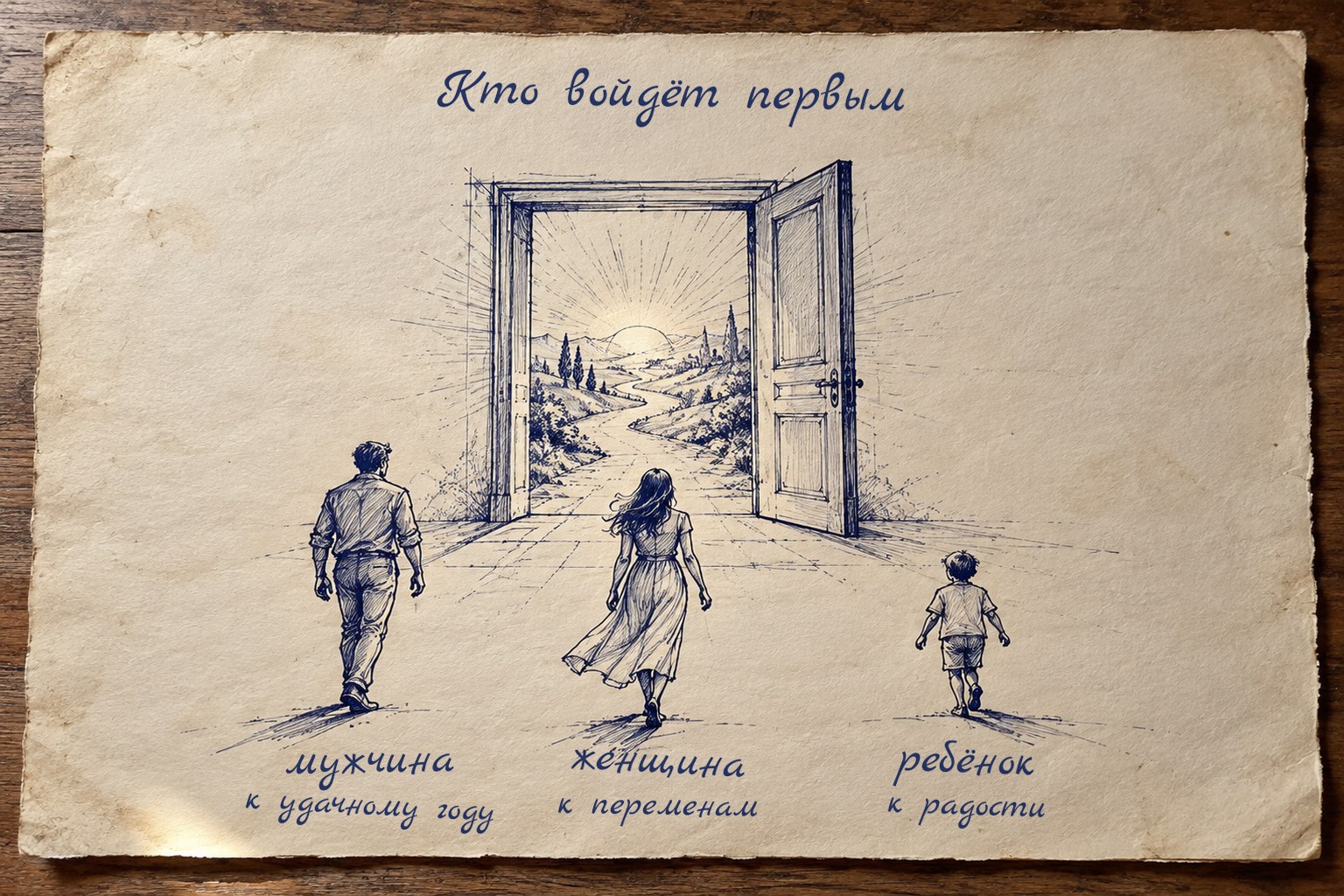 Кто первым переступит порог в новом году, таким, по примете, и будет год